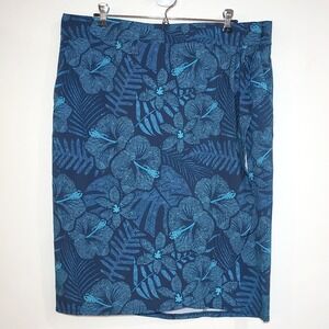 Rip Skirt Hawaii Wrap Skirt Size XL Maui Moonlight Blue Floral‎ Print Length 3